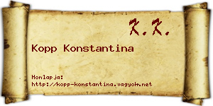 Kopp Konstantina névjegykártya